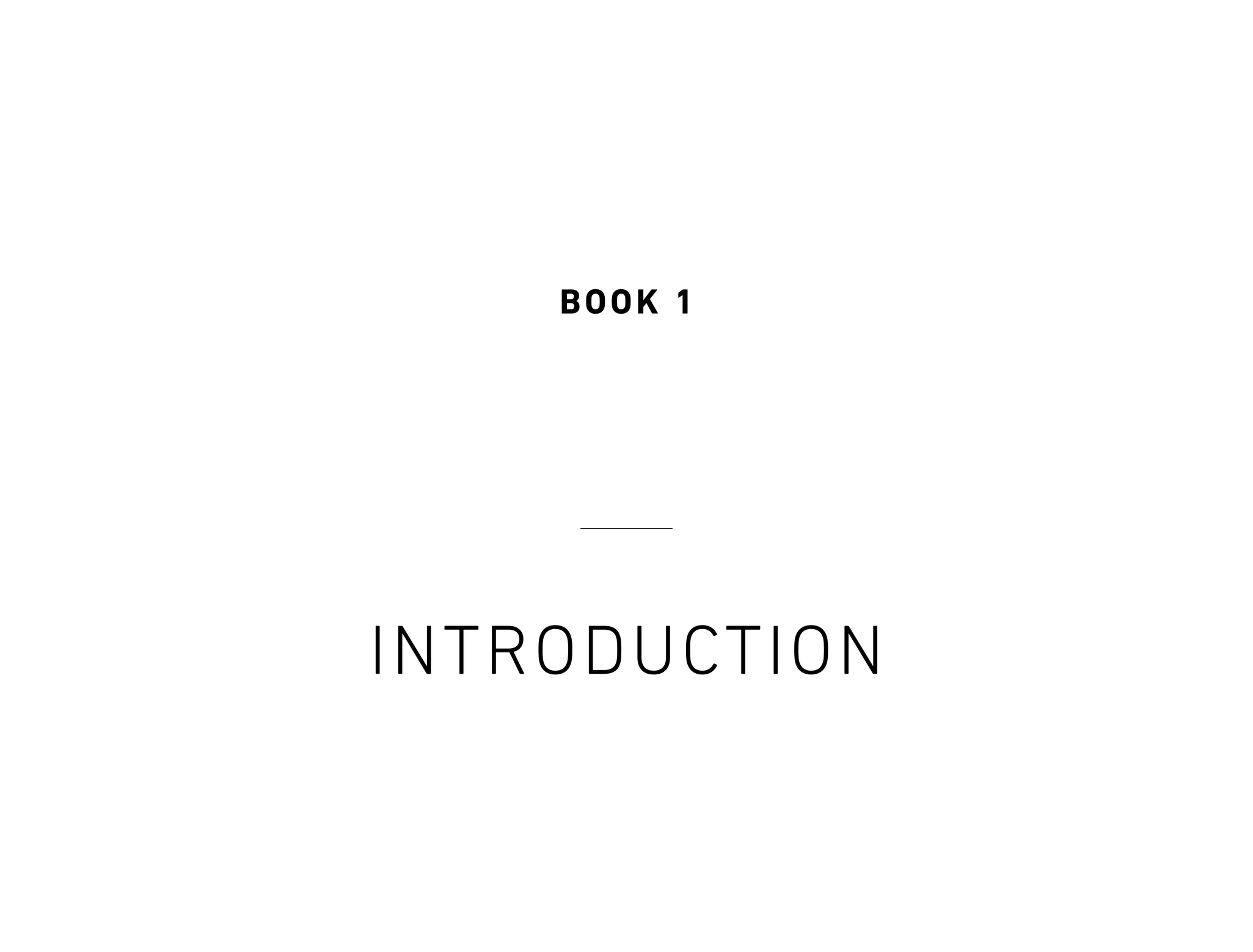 Book 1 Introduction